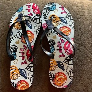 Coach poppy flip flop sandals